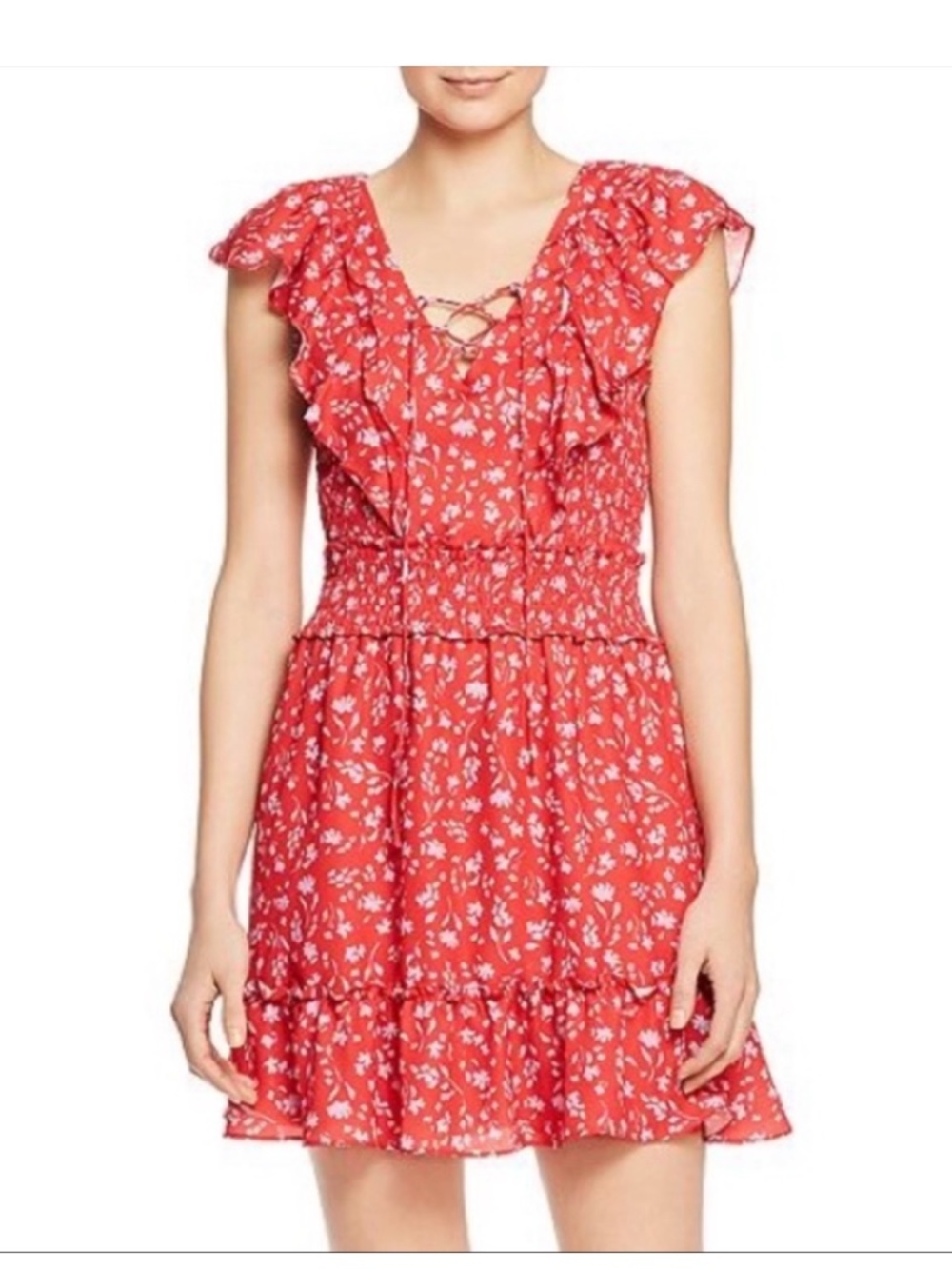 Parker Celeste Red Floral Dress